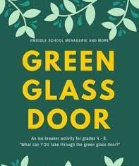 Green glass door