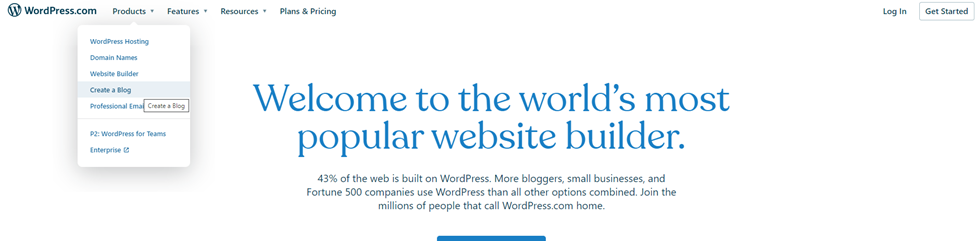 Step 1: Visit WordPress.com